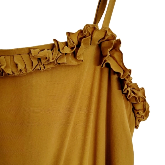 Marc by marc jacobs yellow Mustard Silk ruffle mini dress Size 8 - Picture 8 of 14